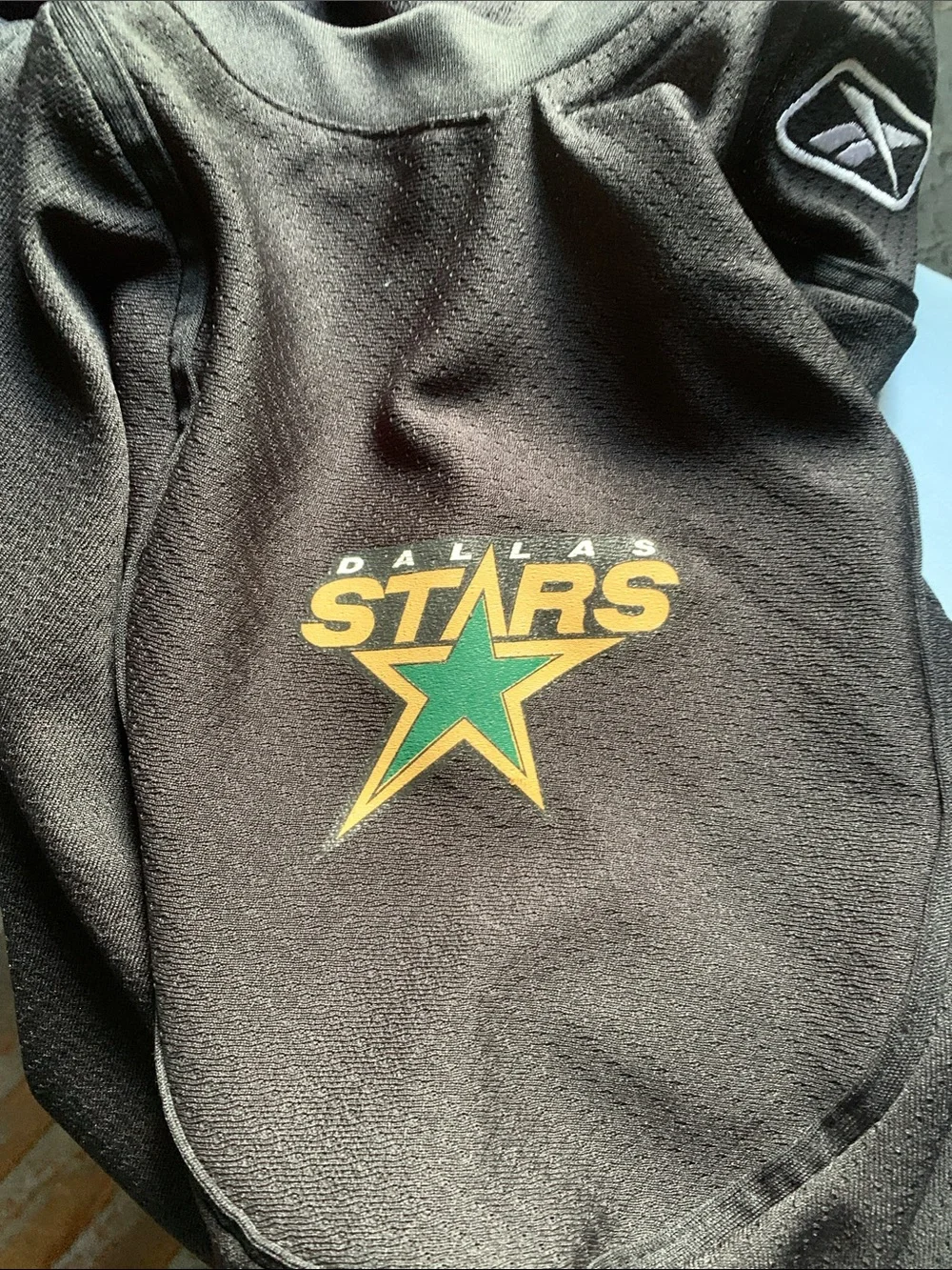 Vintage Reebok Dallas Black and Gold Hockey Jersey